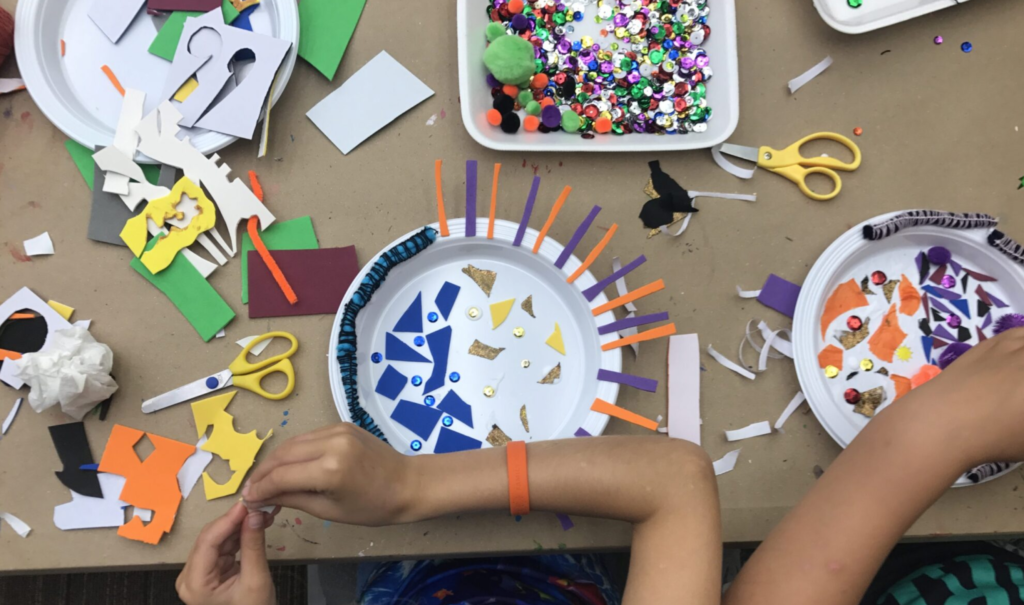 kids arts and craft activities, art camp with spramani elaun art teacher